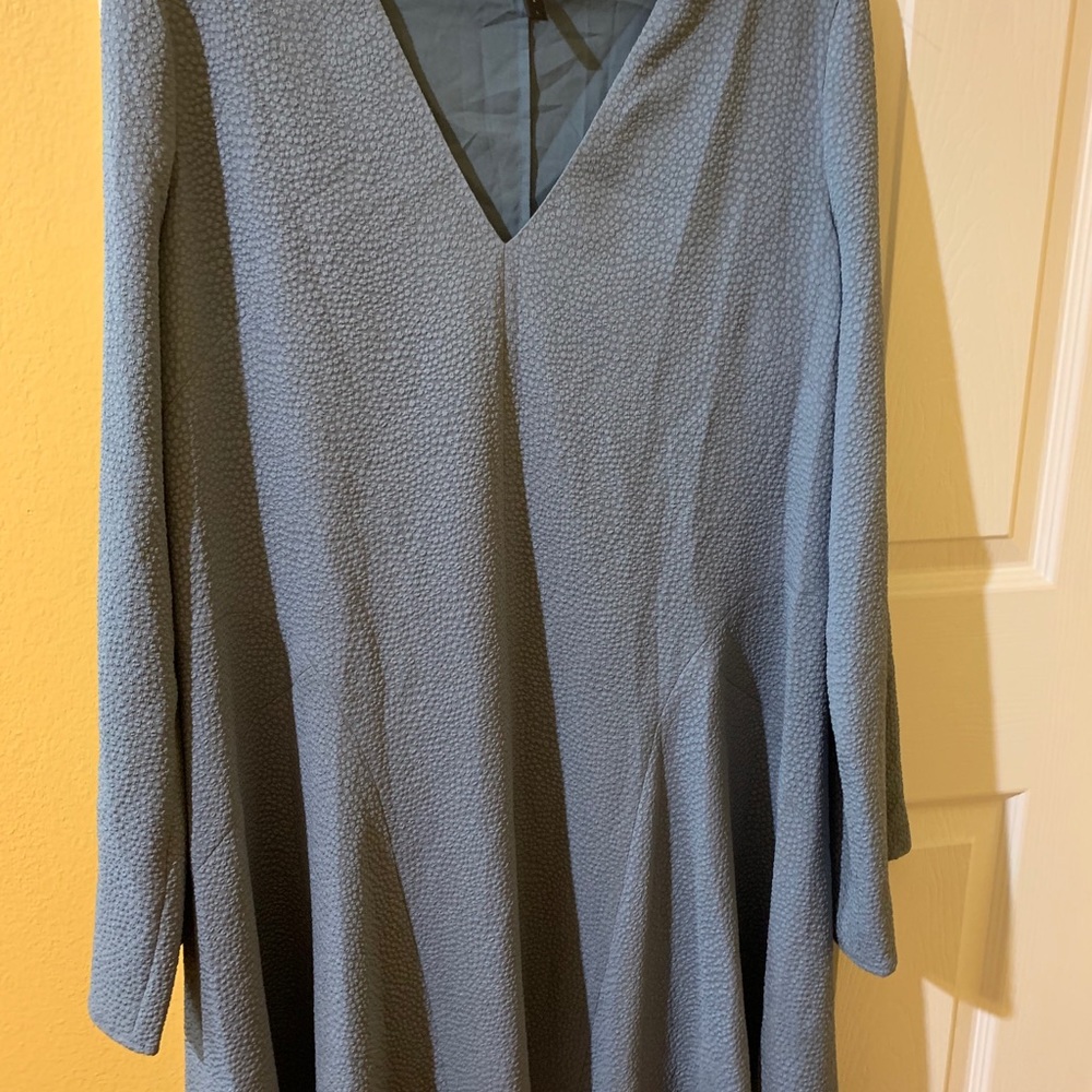 BCBGMAXAZRIA  Light Blue Asymetrical texured Dress